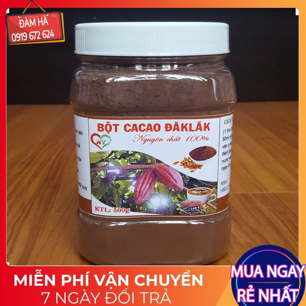 [Ảnh Thật] Bột ca cao nguyên chất 100% từ Đăk Lăk 500g