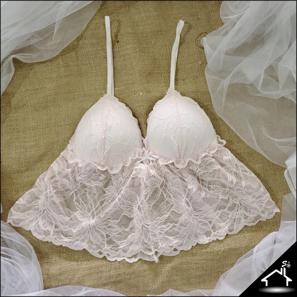 Bộ đồ ngủ sexy by Nhà Sò ren chiếc lá hồng lợt DN15 | BigBuy360 - bigbuy360.vn