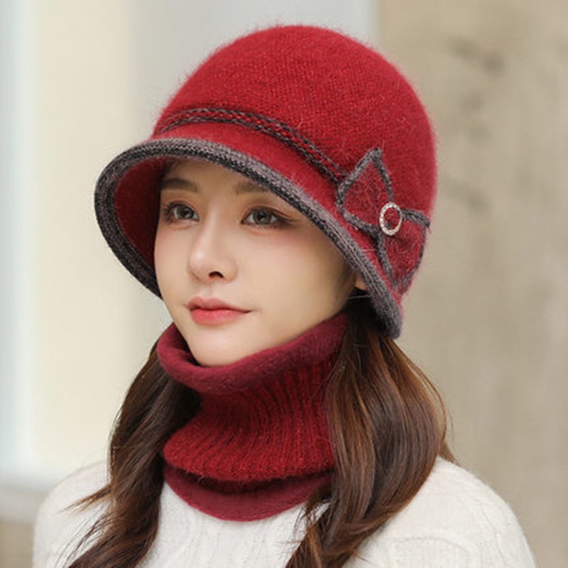 Mũ Len Dày Dặn Chống Gió Dễ Phối Đồ Phong Cách Phương Tây Mùa Thu Đông Cho Phụ Nữ Trung Niên Và Lớn Tuổi
