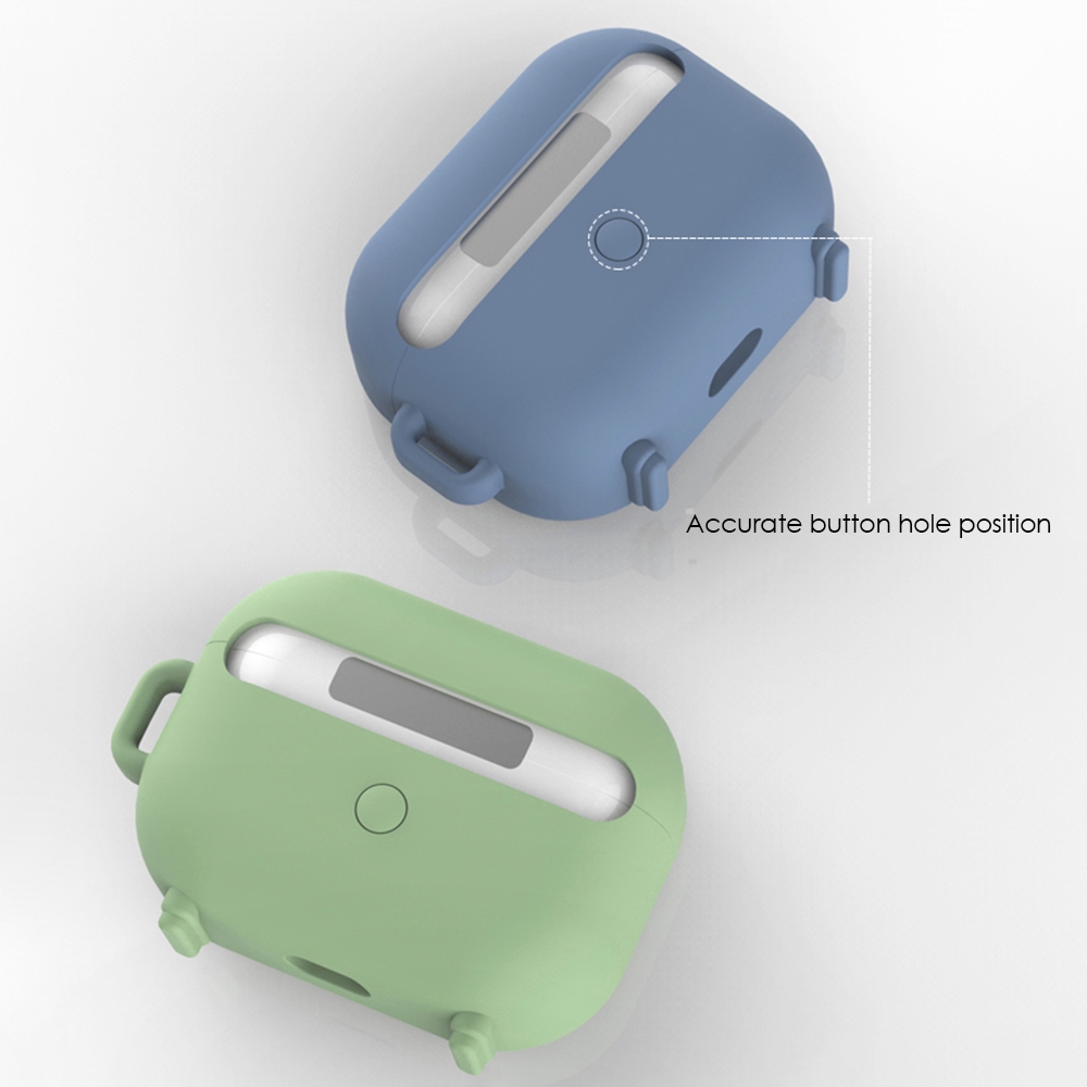 Vỏ Đựng Hộp Sạc Tai Nghe Bằng Silicon Mềm Có Vòng Khóa Cho Airpods Pro