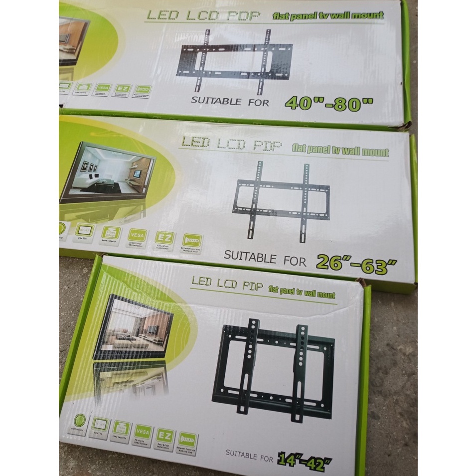 Giá treo tivi hỗ trợ kích thước TV từ 14-80 inch đi kèm ốc vít