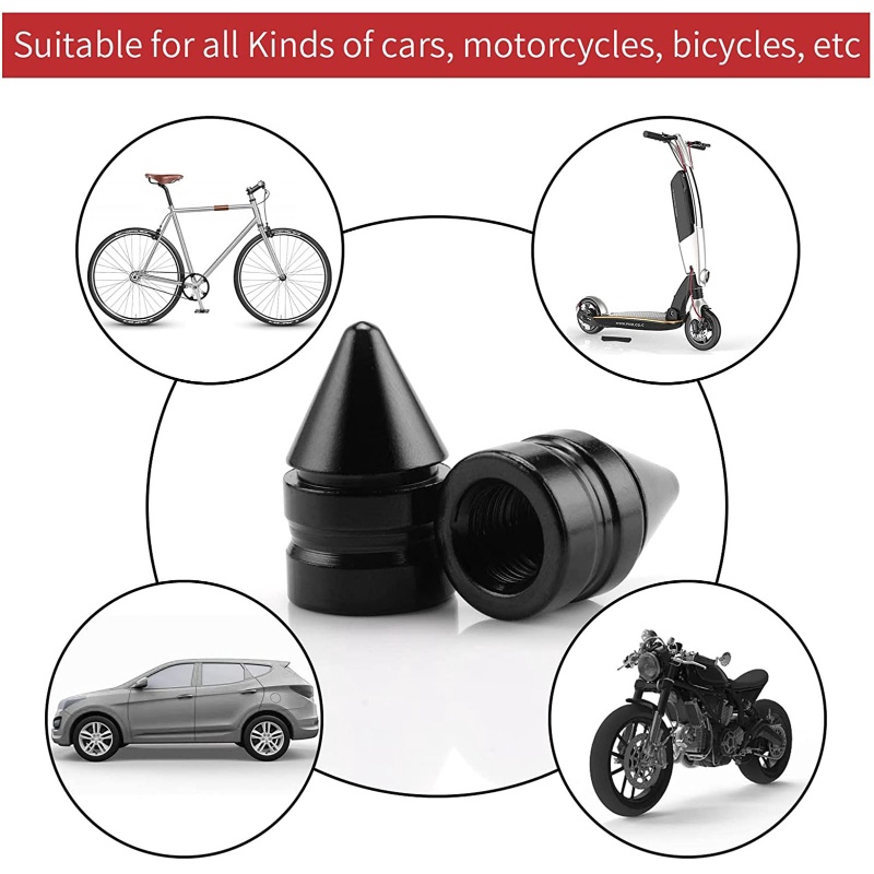 Bộ 4 Nắp Van Bánh Xe Hơi / Xe Tải Bằng Hợp Kim Nhôm