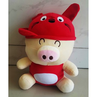 Gấu bông heo đội nón siêu cute (35cm) vải nhung cao cấp mềm mịn