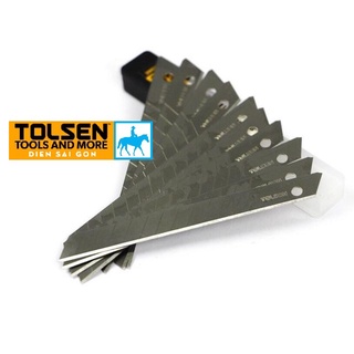 Hộp 10 lưỡi dao rọc giấy mini 9x80mm tolsen 30012