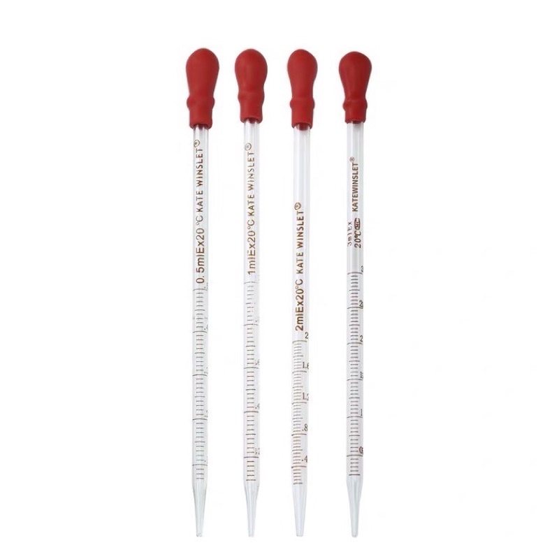 Ống hút pipet thủy tinh chia vạch kèm bóp cao su 5ml 10ml