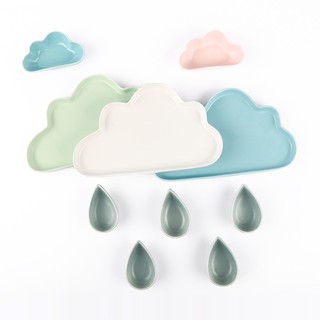 Khay sứ đựng thức ăn hình đám mây hoạt hình sáng tạo