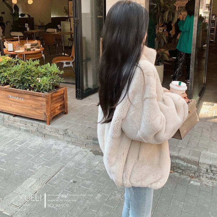 Áo khoác len cotton cổ đứng dáng dài phong cách Hàn Quốc thời trang cho nữ