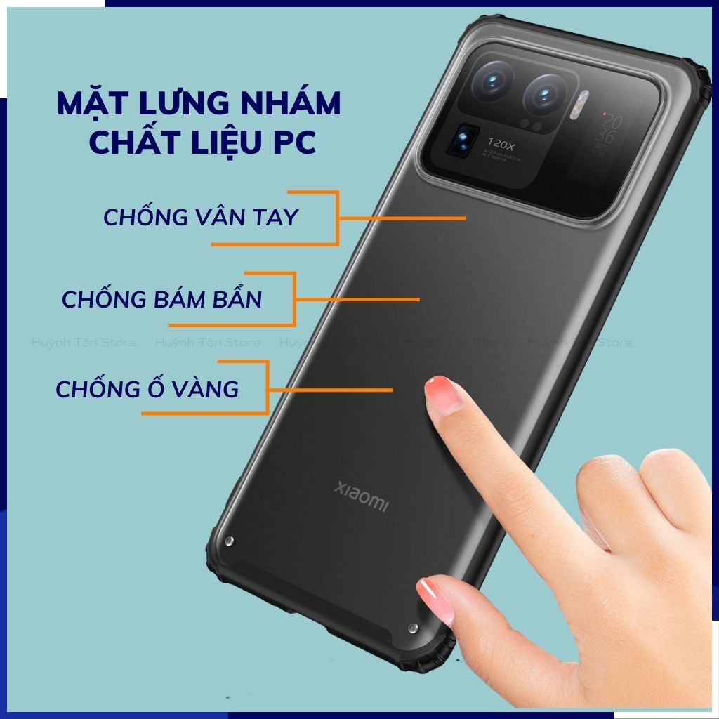 Ốp lưng xiaomi 11 ultra chống sốc bảo vệ camera chống vân tay nhám viền màu ver 2 phụ kiện huỳnh tân store
