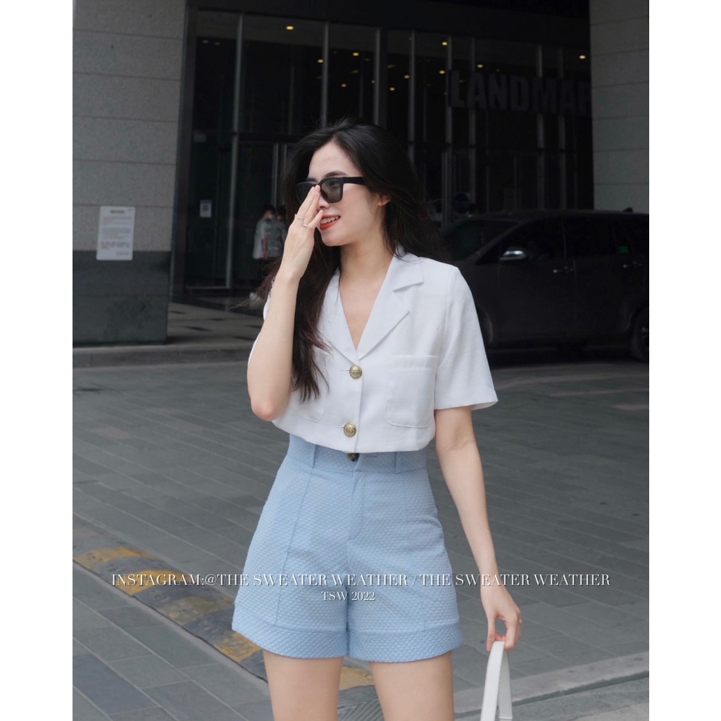 (Ảnh thật) Quần short tổ ong cạp cao gập gấu 4 màu the.sweaterweather TSW | BigBuy360 - bigbuy360.vn