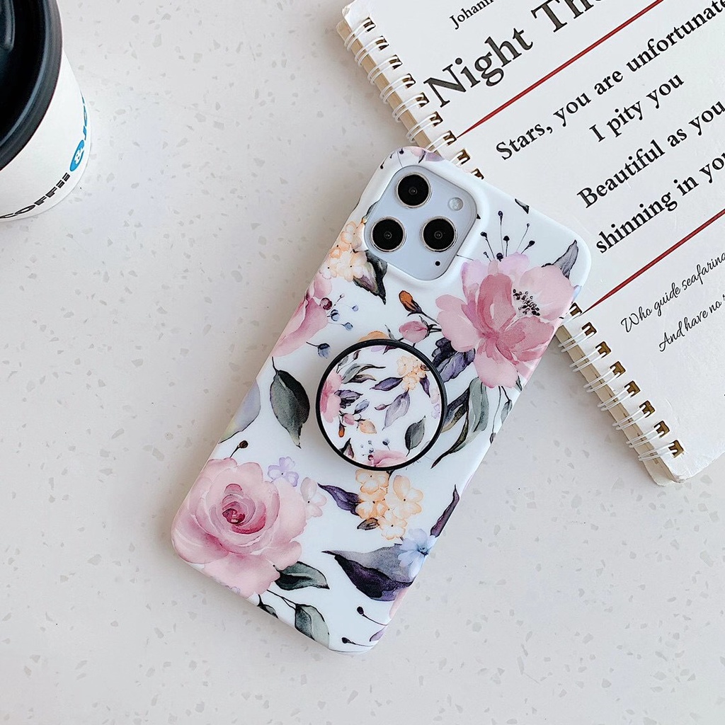 Ốp Lưng Hoa Lá Vintage Vỏ Bọc Sang Trọng Cá Tính Thời Trang Cho Điện Thoại iP X XS 11 12 13 Pro Max - Minh An Saigon