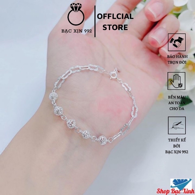 Lắc tay bạc hình tròn siêu xinh