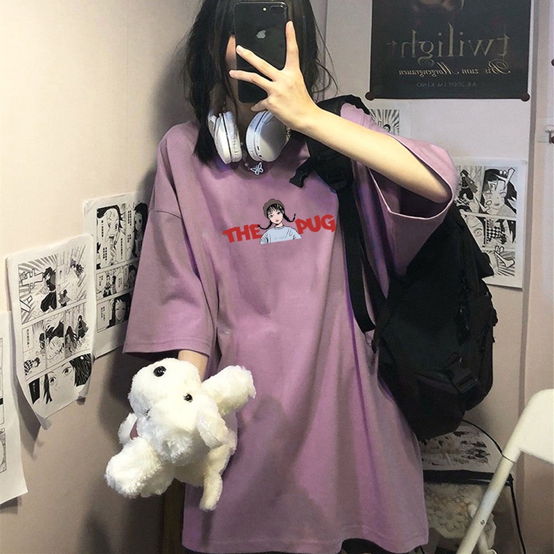 Áo Thun HIIXIIVI 100% Cotton 2021 Tay Ngắn Dáng Rộng Thời Trang Mùa Hè Phong Cách Hàn Quốc Cho Nữ