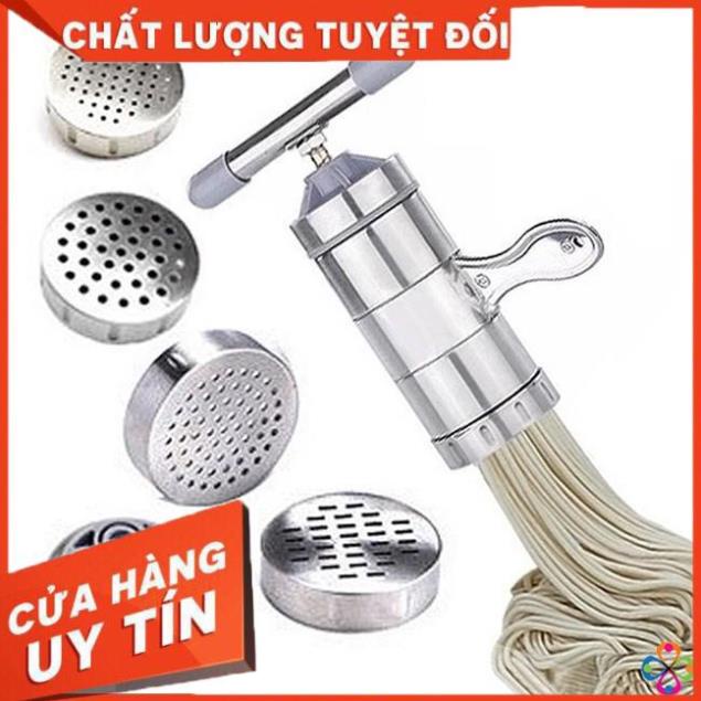 [ Bán Lẻ Giá Sỉ ] Máy Làm Bún, Mỳ Tươi Tại Nhà Bằng Inox, Tặng Kèm Bộ 5 Size Bún