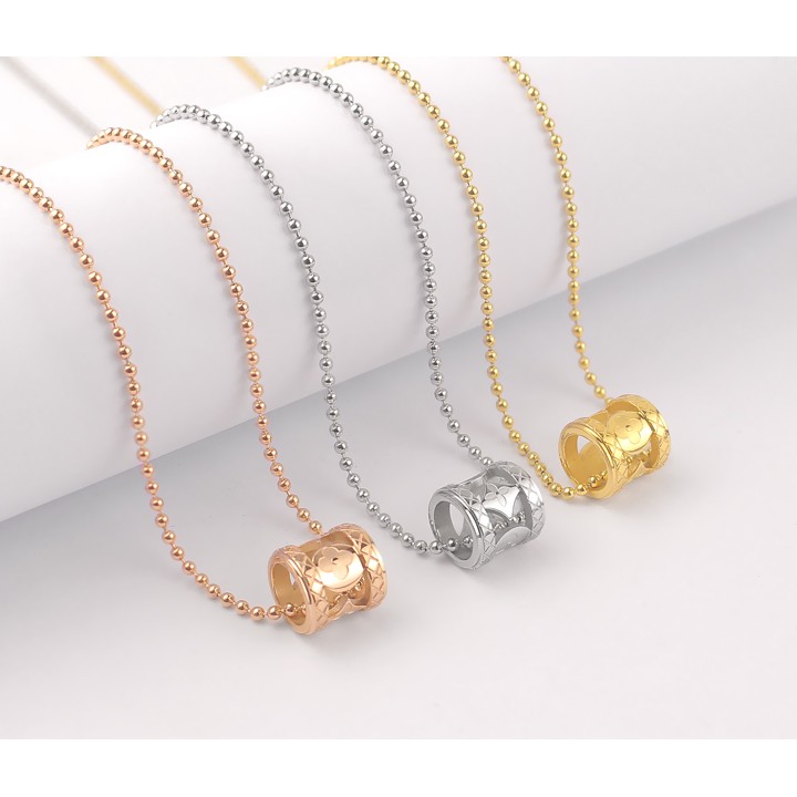 Dây chuyền nữ titan cao cấp hình ống chạm L V siêu đẹp, bền màu, chuẩn thời trang