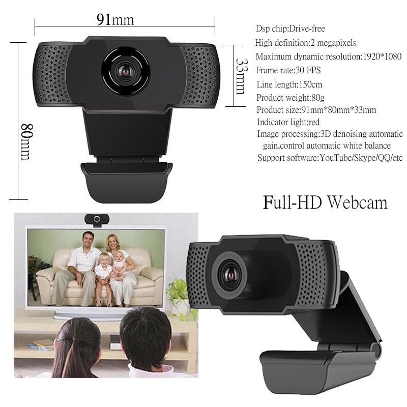 Webcam Máy Tính, Laptop Full HD 1080P Siêu Nét Có Mic Lỗi Đổi Mới Bảo Hành 3 Tháng