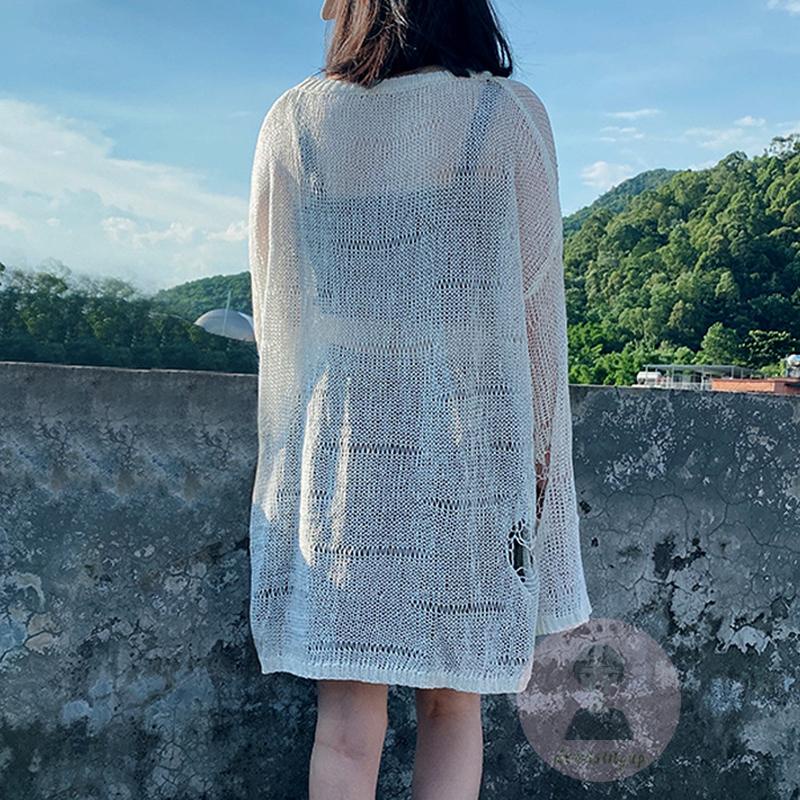 Áo Sweater Dệt Kim Tay Dài Dáng Rộng Màu Trơn Thời Trang Cho Nữ