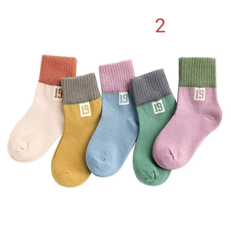 5 đôi tất cổ cao cho bé trai/bé gái size từ 1-6 tuổi được chọn màu