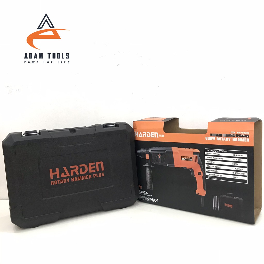 Máy khoan betong 3 chức năng Harden 750382  bảo hành 12 tháng  2 mũi khoan và 2 mũi đục