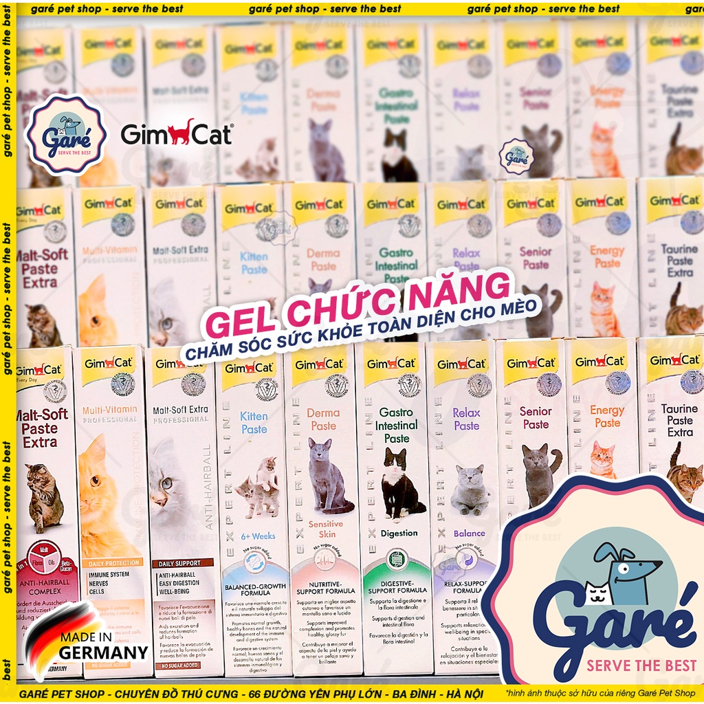 Gel dinh dưỡng Gimcat hỗ trợ tiêu búi lông cho Mèo - GimCat Malt-Soft Extra Professional Paste (50g) Garé Pet Shop