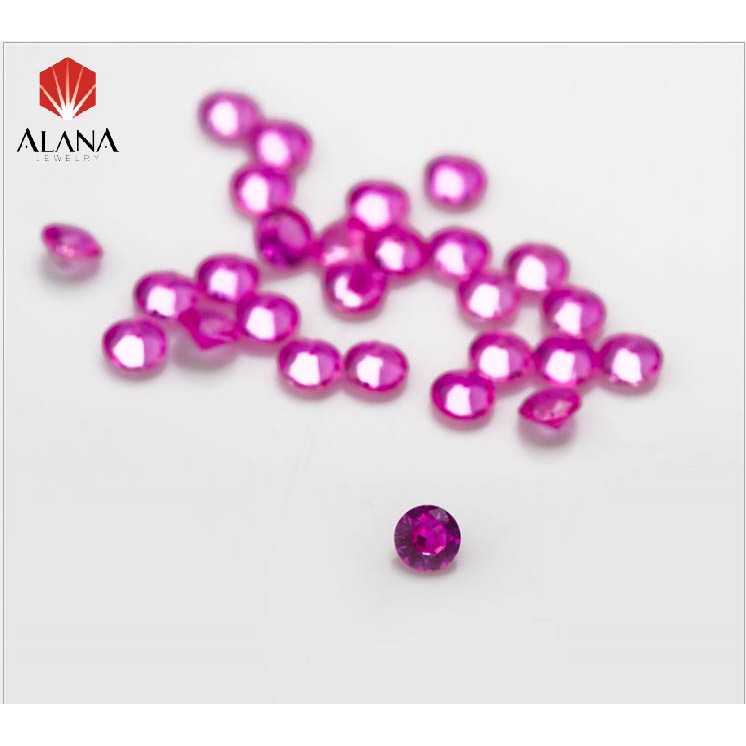 Combo 100 viên đá CZ tròn màu Ruby 3#