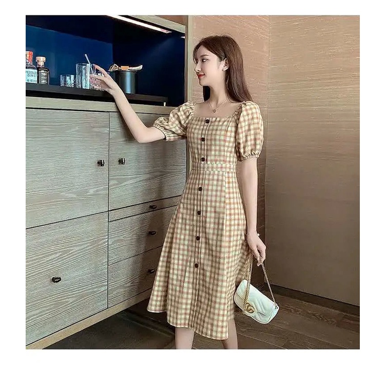 đầm tay phồng đầm nữ chân váy dài bigsize đầm caro váy nữ xinh đầm vintage đầm dự tiệc sang trọng đầm cổ vuông đầm hở lưng