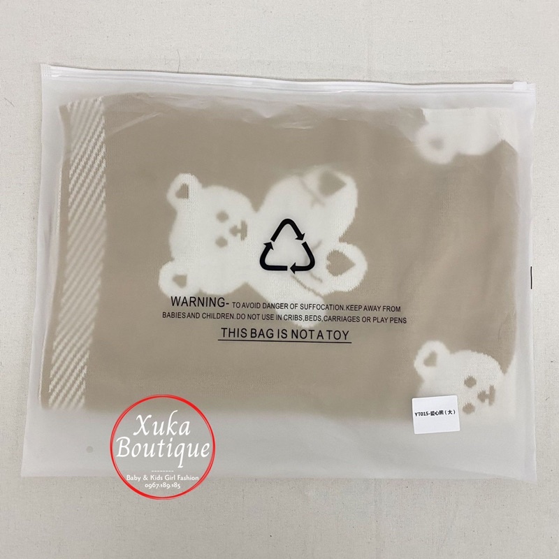 Chăn Len Dệt Gấu Nâu Xuất Hàn Siêu Đẹp