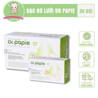 Gạc rơ lưỡi Dr Papie vệ sinh răng miệng cho bé hộp 30 gói