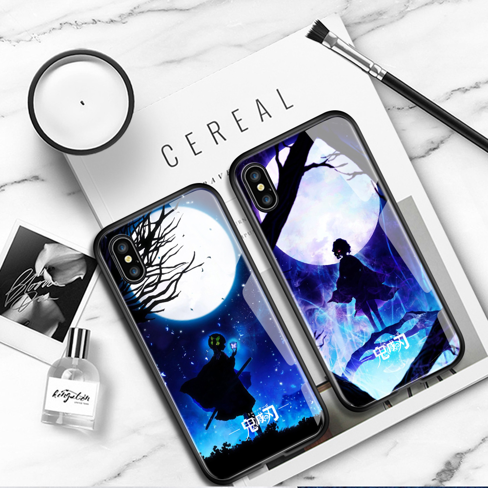 Ốp Điện Thoại Kính Cường Lực In Hình Anime Demon Slayer Cho Huawei Y7 2019 Y7 Prime 2019 Y7 Pro 2019 Y7 2017 Y7 Prime