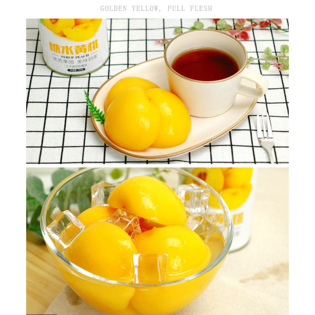 Đào ngâm Hồng Kiều (HongQiao) 425gr/lon (Tiện dụng, giá siêu rẻ)