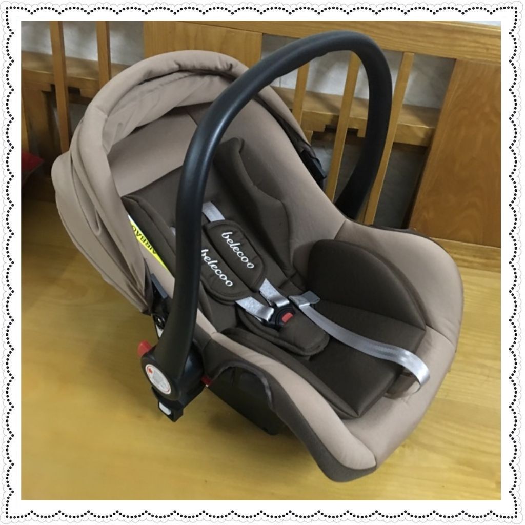 Ghế ngồi ô tô cho bé Belecoo chính hãng CAR SEAT an toàn cho trẻ em từ sơ sinh tới 3 tuổi gắn được vào xe đẩy nôi Zozon