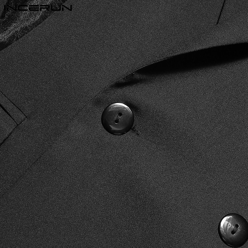 Áo sơ mi lưới INCERUN xuyên thấu dài tay phối màu với nút cài cho nam