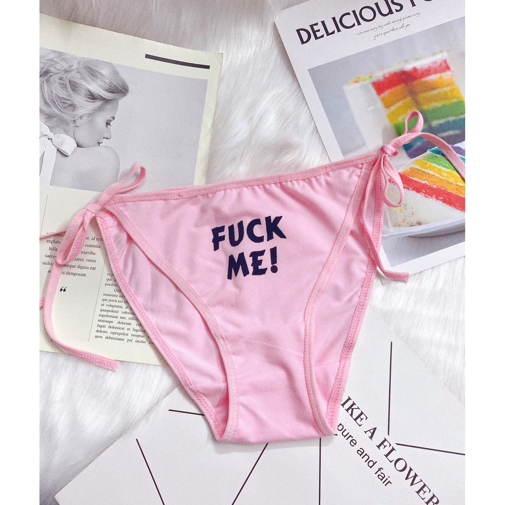 Sẵn hàng - Che tên sản phẩm - -Quần Lót Cotton Cột Dây FUCKME - CAMLUU99