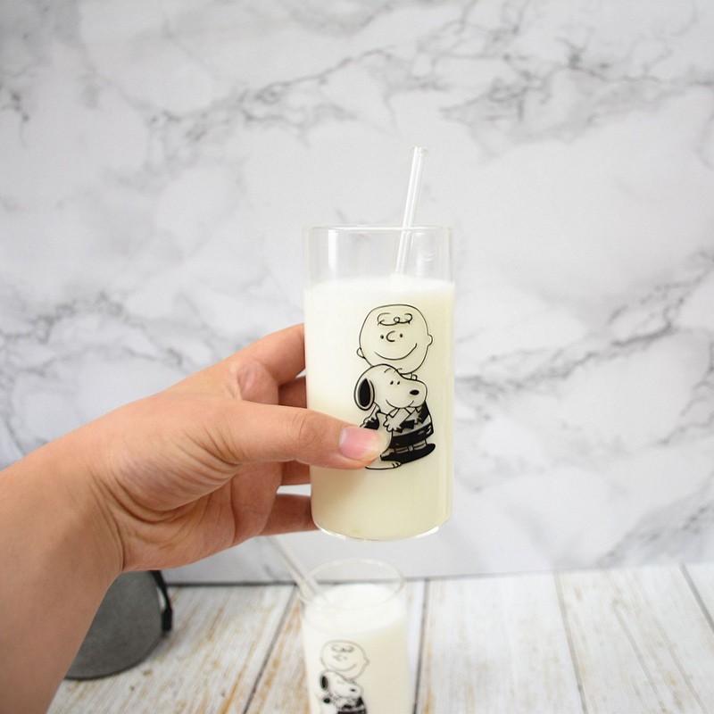 Ly Thủy Tinh Uống Nước Kèm Ống Hút Họa Tiết Hoạt Hình Dễ Thương | BigBuy360 - bigbuy360.vn