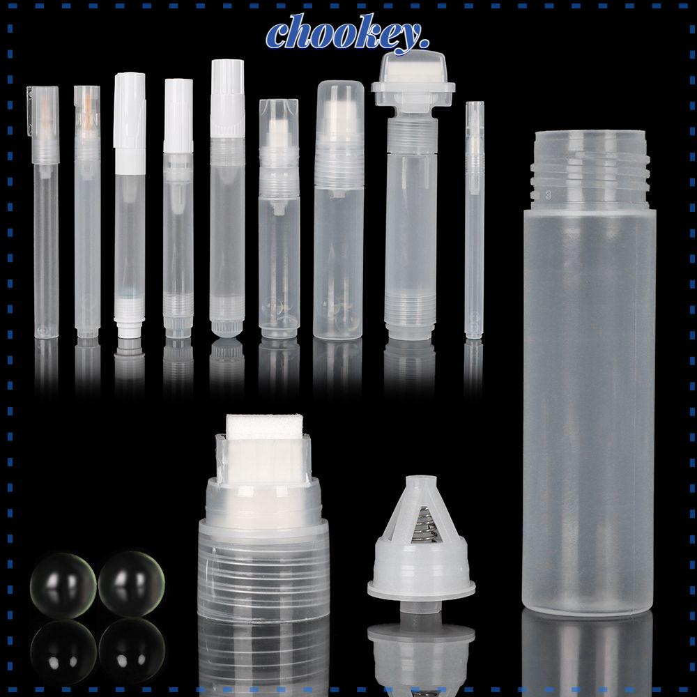 CHOOKEY Stationery Graffiti Pens Transparent Empty Rod Paint Pen Accessories Barrels Tube Repeatable Use Plastic Refillable ink Liquid Chalk Marker