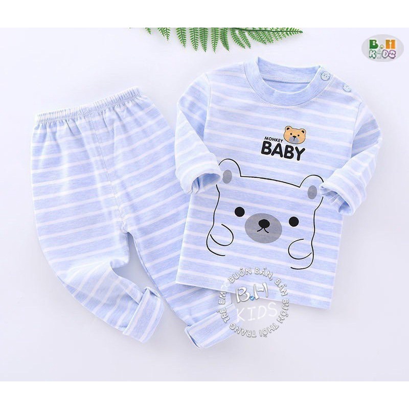 Đồ bộ dài tay cotton in hinh cho bé trai bé gái Hani Xiang (Qate03)