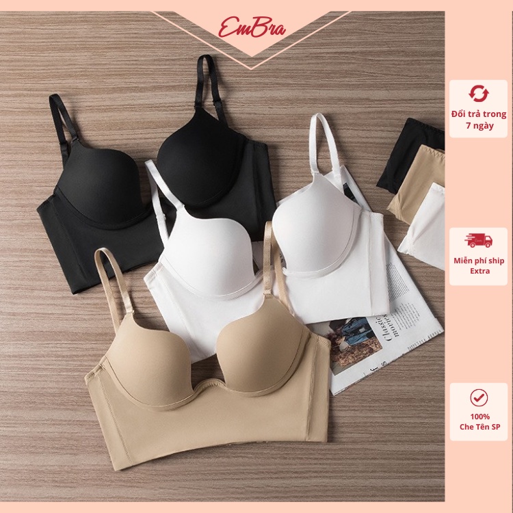 Áo bra Embra dáng multy khoét khe ngực sâu trơn đơn giản EBALB27