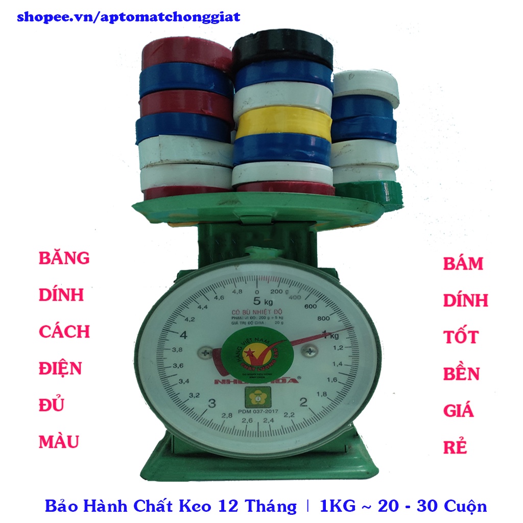 Băng dính điện màu hàng bãi chất keo dính bền, mỏng, dai giá rẻ