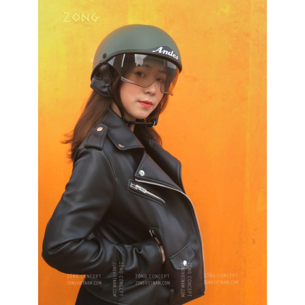 Mũ bảo hiểm nửa đầu có kính ẩn ANDES – M139