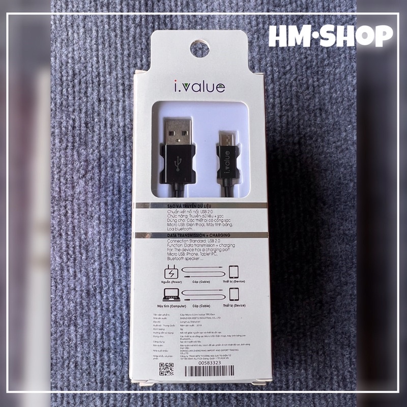 Dây sạc,cáp sạc nhanh i.value,cho các chân samsung,xiaomi,oppo... Chính Hãng 100%