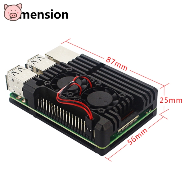 For Raspberry Pi 4 Aluminum Metal Case Box with Dual Fan Heat Sink | BigBuy360 - bigbuy360.vn