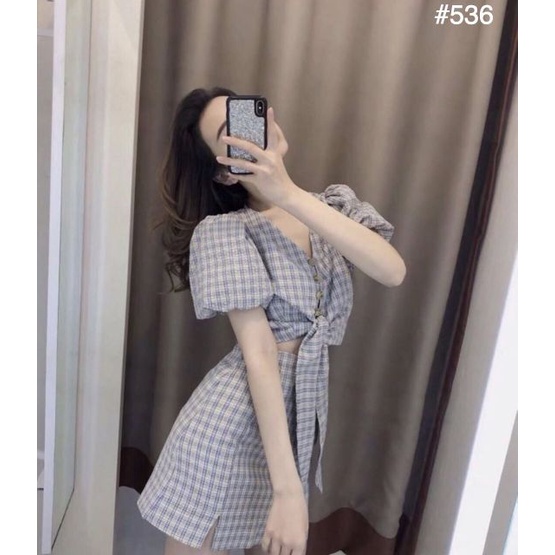 Set caro cột nơ siêu xinh