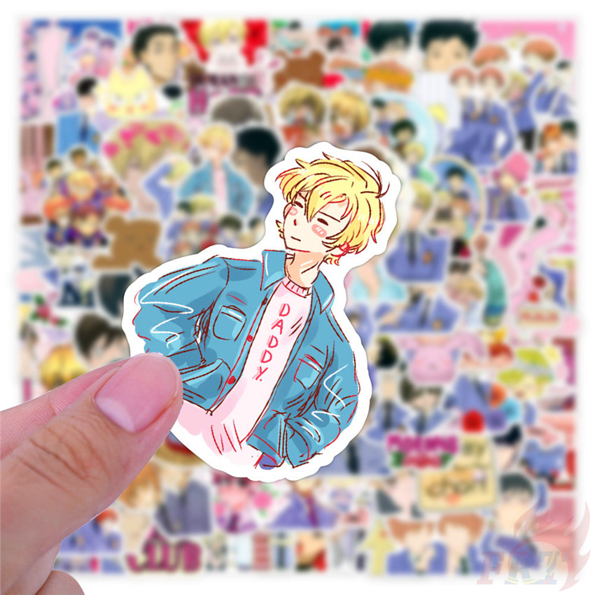 Set 100 miếng dán phong cách anime Ouran High School Host Club Series A - Fujioka Haruhi thời trang hỗn hợp DIY