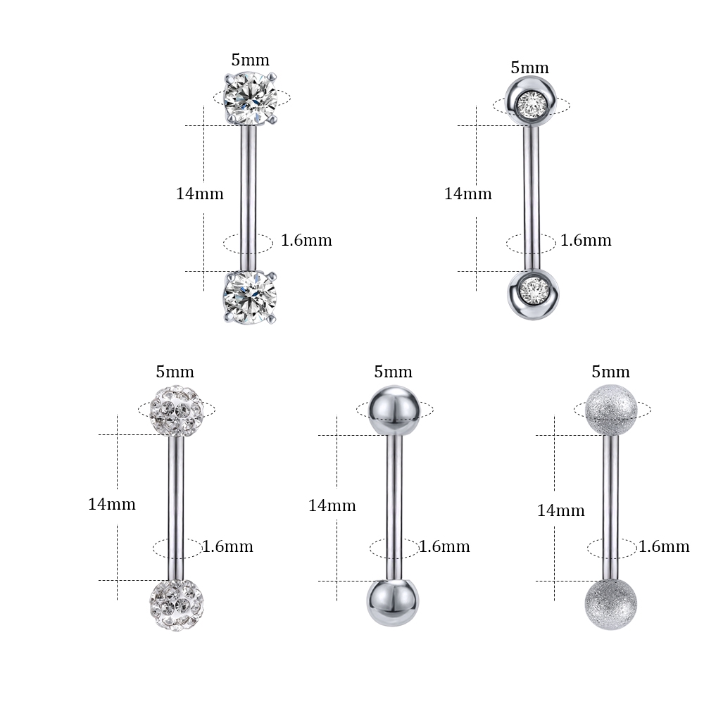 Bộ 10 Khuyên Lưỡi Đính Đá Cá Tính Sành Điệu Cho Nữ