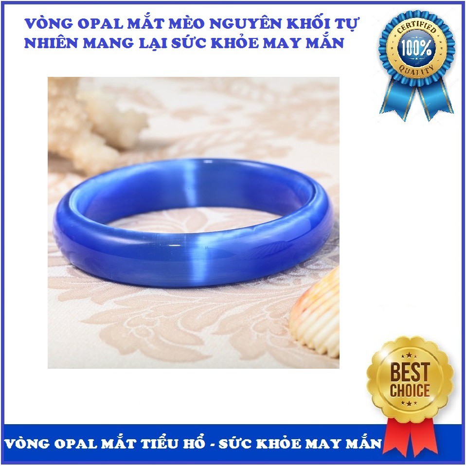 Vòng tay đá mắt mèo nguyên khối tự nhiên màu xanh blue cao cấp, vòng phong thủy mang lại may mắn sức khỏe