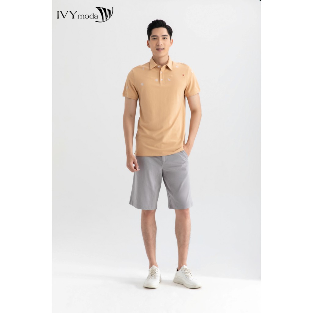 Áo Polo nam thêu hình IVY moda MS 57E2856