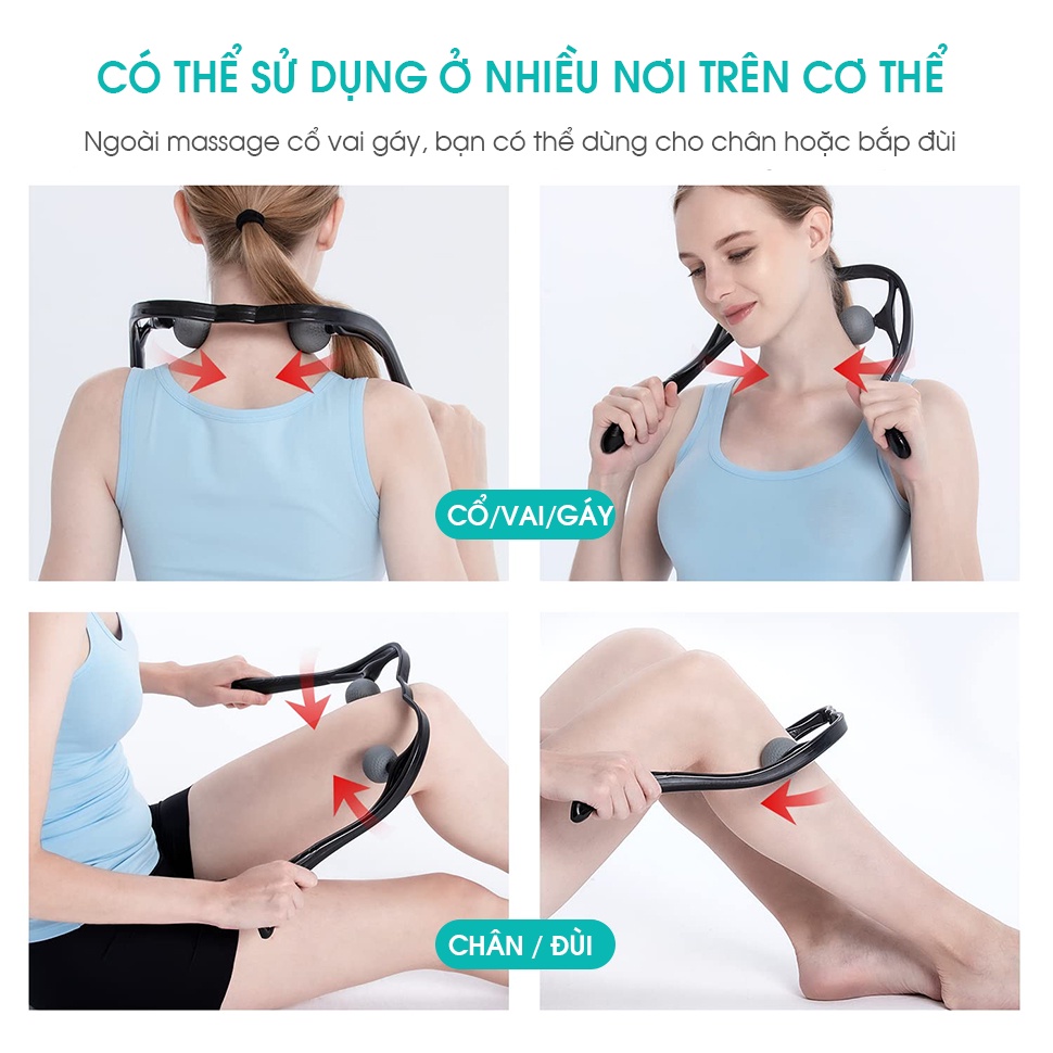 Dụng Cụ Massage Đa Năng Cao Cấp KingTech - Hỗ Trợ Cổ, Vai, Gáy - Tiện Dụng, Nhẹ Nhàng - Chính Hãng