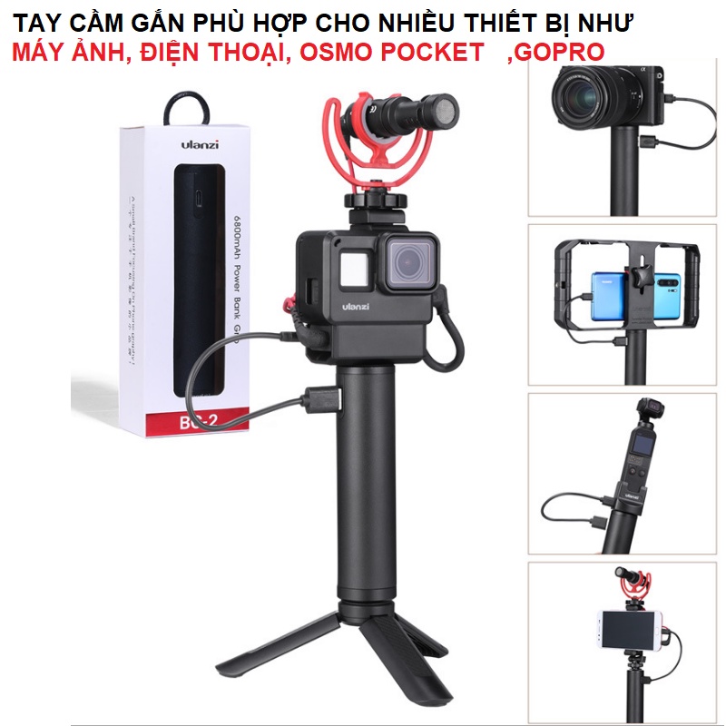 Sạc dự phòng gopro Ulanzi BG-2 dung lượng 6200mah có thể dùng cho máy ảnh, điện thoại di động và Osmo Pocket