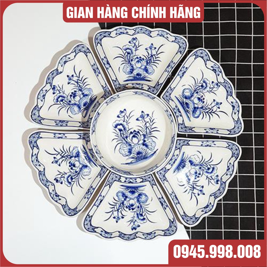 Bộ bát đĩa hoa mặt trời Bát Tràng giá rẻ tận xưởng,tin tưởng nên mua-XƯỞNG GỐM VIỆT