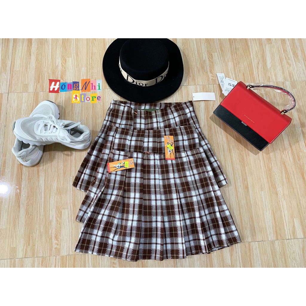 Chân Váy Xòe Caro Xếp Ly Tennis Có Quần Trong Ulzzang - MX