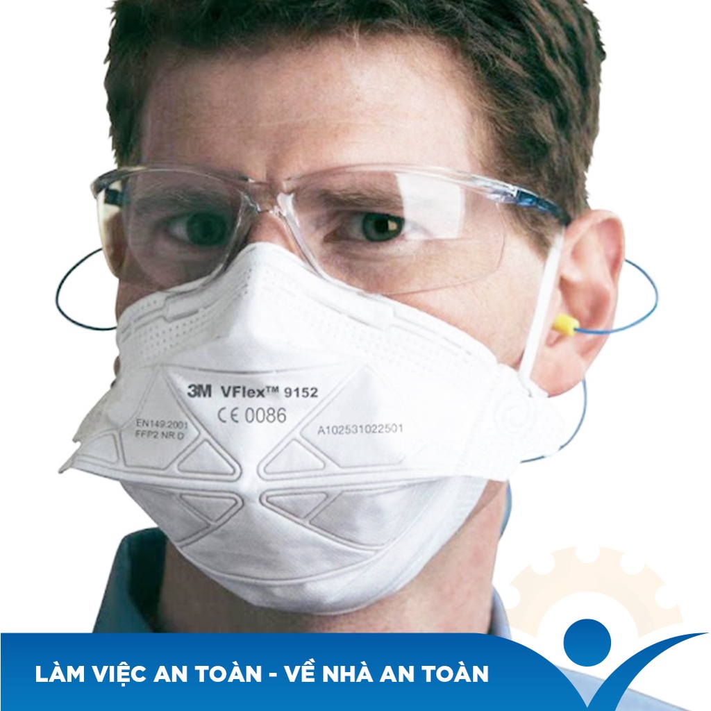 Khẩu trang N95 9105 dây qua đầu kháng khuẩn bụi mịn dùng trong y tế làm việc Khẩu trang 3M chính hãng - THINKSAFE